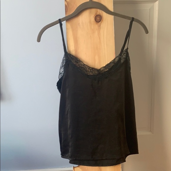 Brandy Melville Tops - Brandy Melville black satin and lace tank